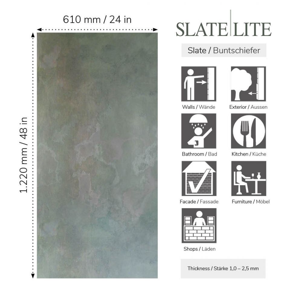 Mosaic Colore NEW Slate-Lite Tile Stone USA: Arcobaleno Veneer