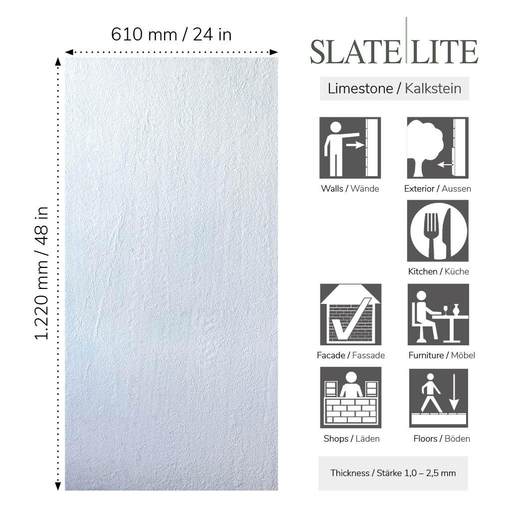 Mosaic Tile USA: Slate-Lite Ice Pearl Veneer Stone Pure