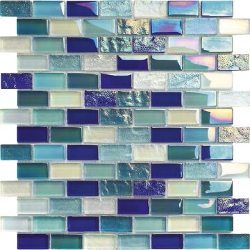 Alttoglass Neptune Blue 1" x 2" Glass Tile