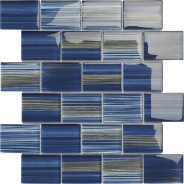 Alttoglass Hawai Blue Brick 2" x 3"  Glass Tile