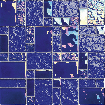 Alttoglass Pacific Dark Blue Pattern Glass Tile