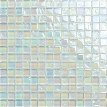 Alttoglass Neptune White 1" x 1" Glass Tile